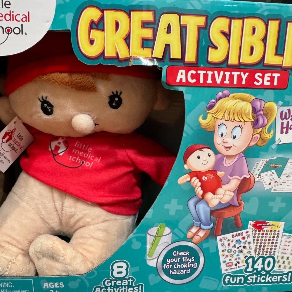 New Little Medical School Great Sibling Activity Set Plush Baby Doll Kit BBS03